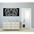 CANVAS PRINT MANDALA OF HEALTH IN BLACK AND WHITE - BLACK AND WHITE PICTURES - PICTURES