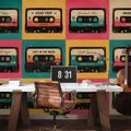 SAMOLEPILNA TAPETA RETRO BARVNE AVDIO KASETE - GLASBENE FOTOTAPETE - TAPETE
