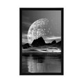 POSTER FUTURISTIC LANDSCAPE IN BLACK AND WHITE - BLACK AND WHITE - POSTERS