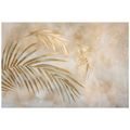 ZELFKLEVEND FOTOBEHANG GOUDEN PALMBLADEREN OP BEIGE ACHTERGROND - FOTOBEHANG BLADEREN - FOTOBEHANG