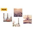 CANVAS PRINT SET EIFFEL TOWER IN PARIS - SET OF PICTURES - PICTURES