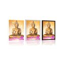 POSTER STATUE OF BUDDHA ON A LOTUS FLOWER - FENG SHUI - POSTERS