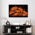 QUADRO SU TELA – ZUCCHE DI HALLOWEEN CON GATTI NERI - QUADRI HALLOWEEN E HORROR - STAMPE E QUADRI