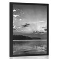 POSTER REFLECTION OF A MOUNTAIN LAKE IN BLACK AND WHITE - BLACK AND WHITE - POSTERS