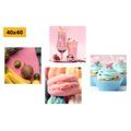 CANVAS PRINT SET FOR LOVERS OF SWEETS - SET OF PICTURES - PICTURES