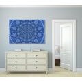 CANVAS PRINT ORNAMENTAL MANDALA WITH LACE IN BLUE COLOR - PICTURES FENG SHUI - PICTURES