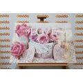 CANVAS PRINT ROMANTIC DECORATION IN VINTAGE STYLE - VINTAGE AND RETRO PICTURES - PICTURES