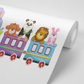 CARTA DA PARATI TRENO CON ANIMALI - CARTA DA PARATI BAMBINI - CARTA DA PARATI