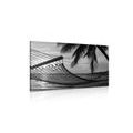 IMPRESSION SUR TOILE HAMAC SUR LA PLAGE EN NOIR ET BLANC - IMPRESSIONS SUR TOILE NOIR ET BLANC - IMPRESSION SUR TOILE