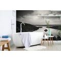 SELF ADHESIVE WALL MURAL EARLY EVENING BY THE LAKE IN BLACK AND WHITE - SELF-ADHESIVE WALLPAPERS - WALLPAPERS