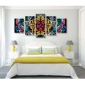 5-TEILIGES WANDBILD MANDALA DER GESUNDHEIT - BILDER MIT FENG SHUI-MOTIVEN - BILDER