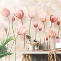 WALLPAPER OLD PINK TULIPS - ABSTRACT WALLPAPERS - WALLPAPERS