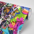 SELF ADHESIVE WALLPAPER COLORFUL ARTISTIC SKULL - SELF-ADHESIVE WALLPAPERS - WALLPAPERS