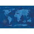 WALLPAPER RUSTIC MAP OF THE WORLD IN BLUE - WALLPAPERS MAPS - WALLPAPERS