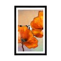 POSTER MIT PASSEPARTOUT BLUMEN IM ORIENTALISCHEN STIL - BLUMEN - POSTER