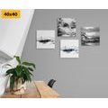 CANVAS PRINT SET SEA IN THE IMITATION OF AN OIL PAINTING - SET OF PICTURES - PICTURES