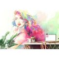 SELF ADHESIVE WALLPAPER WATERCOLOR FEMALE PORTRAIT - SELF-ADHESIVE WALLPAPERS - WALLPAPERS