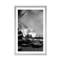 AFFICHE AVEC MONTURE FENG SHUI NATURE MORTE EN NOIR ET BLANC - NOIR ET BLANC - AFFICHES