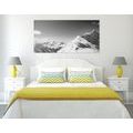 CANVAS PRINT OF SNOWY MOUNTAINS IN BLACK AND WHITE - BLACK AND WHITE PICTURES - PICTURES