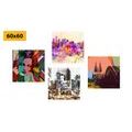 CANVAS PRINT SET ABSTRACT LIFE IN A BIG CITY - SET OF PICTURES - PICTURES