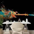 SELBSTKLEBENDE TAPETE BUNTE E-GITARRE IN BEWEGUNG - MUSIK FOTOTAPETEN - TAPETEN