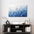 TABLEAU SUR TOILE – ABSTRACTION GÉOMÉTRIQUE BLEUE DÉLICATE - IMAGES FORMES ABSTRAITES - TABLEAUX