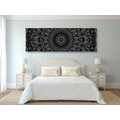 CANVAS PRINT MANDALA IN VINTAGE STYLE IN BLACK AND WHITE - BLACK AND WHITE PICTURES - PICTURES