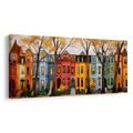 OBRAZ PODZIMNÍ KOUZLO MĚSTA - BAREVNÉ DOMY - OBRAZY
