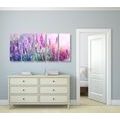 5-PIECE CANVAS PRINT MAGICAL LAVENDER FLOWERS - PICTURES FLOWERS - PICTURES