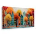 WANDBILD HERBSTLICHE STADT MIT BUNTEN HÄUSERN - BUNTE HÄUSER - BILDER
