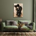 TABLEAU SUR TOILE – SILHOUETTE INTIME D’UN COUPLE AMOUREUX - TABLEAUX D'AMOUR - TABLEAUX