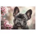 OBRAZ ROZTOMILÝ BULDOČEK MEZI KVĚTY - OBRAZY PSI - OBRAZY