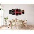 5-PIECE CANVAS PRINT PLATE WITH CHILI PEPPERS - PICTURES OF FOOD AND DRINKS - PICTURES