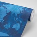 WALLPAPER RUSTIC MAP OF THE WORLD IN BLUE - WALLPAPERS MAPS - WALLPAPERS