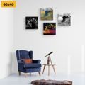 CANVAS PRINT SET FAIRY-TALE DEER IN AN ABSTRACT DESIGN - SET OF PICTURES - PICTURES