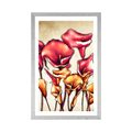 AFFICHE AVEC MONTURE DES FLEURS DE CALLA ROUGE - FLEURS - AFFICHES