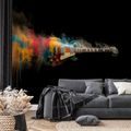 FOTOTAPETE BUNTE E-GITARRE AUF SCHWARZEM HINTERGRUND - MUSIK FOTOTAPETEN - TAPETEN