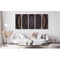 5-PIECE CANVAS PRINT MANDALA WITH A SUN PATTERN IN SHADES OF PURPLE - PICTURES FENG SHUI - PICTURES