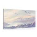 CANVAS PRINT BIRDS FLYING OVER THE LANDSCAPE - PICTURES OF NATURE AND LANDSCAPE - PICTURES