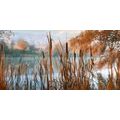 CANVAS PRINT RIVER IN THE MIDDLE OF AUTUMN NATURE - PICTURES OF NATURE AND LANDSCAPE - PICTURES