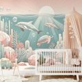 TAPETE UNTERWASSERWELT IN PASTELLFARBEN - KINDERTAPETEN - TAPETEN