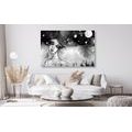 CANVAS PRINT MOON FAIRY IN BLACK AND WHITE - BLACK AND WHITE PICTURES - PICTURES