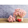 SELF ADHESIVE WALL MURAL BOUQUET OF CARNATIONS IN A BASKET - SELF-ADHESIVE WALLPAPERS - WALLPAPERS