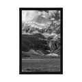 POSTER MAJESTIC MOUNTAIN LANDSCAPE IN BLACK AND WHITE - BLACK AND WHITE - POSTERS