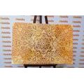 WANDBILD GOLDENES ETHNISCHES MANDALA - BILDER MIT FENG SHUI-MOTIVEN - BILDER