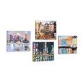 CANVAS PRINT SET CITIES WITH OIL PAINTING IMITATION - SET OF PICTURES - PICTURES