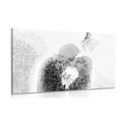 IMPRESSION SUR TOILE UN COUPLE AMOUREUX SOUS UN GUI EN NOIR ET BLANC - IMPRESSIONS SUR TOILE NOIR ET BLANC - IMPRESSION SUR TOILE