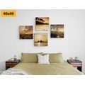 CANVAS PRINT SET MAGICAL SUNSET BY THE SEA - SET OF PICTURES - PICTURES