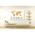 CANVAS PRINT GLOBES WITH A WORLD MAP - PICTURES OF MAPS - PICTURES