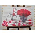 WANDBILD FAHRRAD VOLL VON ROSEN - BILDER BLUMEN - BILDER